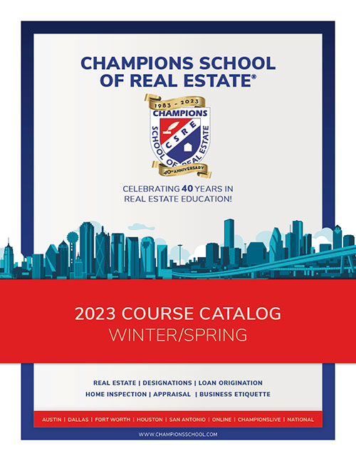 Champions School of Real Estate Catalog Cover