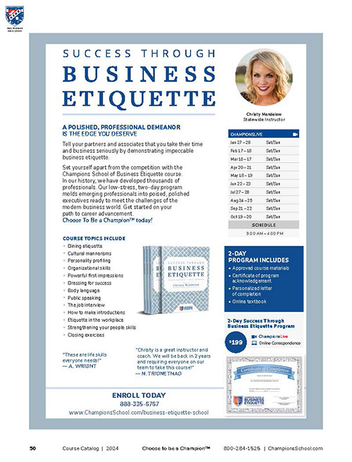 Preview - Catalog Business Etiquette Section