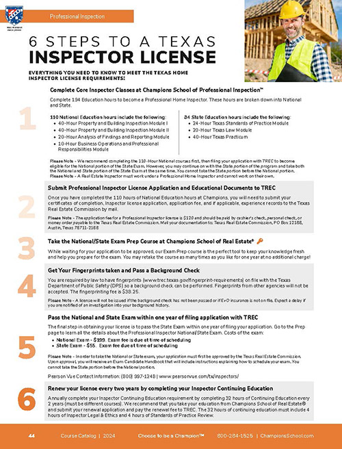 Preview - Catalog Home Inspection Section